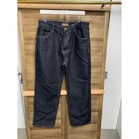 Vintage VarCity Embroidered Denim Blue Jeans Mens Size 38 - Picture 2 of 5